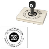 Uw Business Logo Custom Twee regels Ronde Tekst Rubberstempel (Gestempeld)