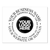 Uw Business Logo Custom Twee regels Ronde Tekst Rubberstempel (Afrduk)