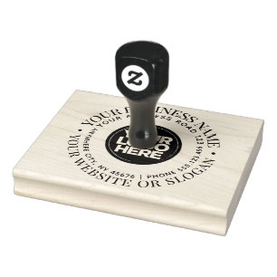 Uw Business Logo Custom Twee regels Ronde Tekst Rubberstempel