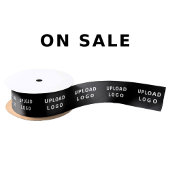 Uw Business Logo Eenvoudige Minimal Black Wrapping Satijnen Lint