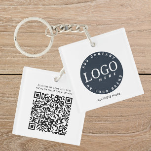 Uw Business Logo en QR Code Medewerkers Aangepast Sleutelhanger