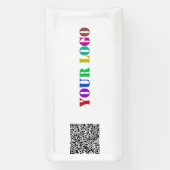Uw Business Logo en QR Code Promotiebanner Spandoek (Verticaal)