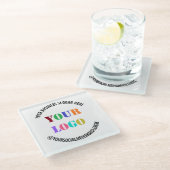 Uw Business Logo en Tekst Glas Onderzetter voorbee Glazen Onderzetter (Schuin)