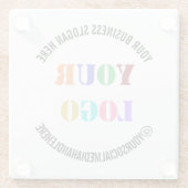 Uw Business Logo en Tekst Glas Onderzetter voorbee Glazen Onderzetter (Achterkant)