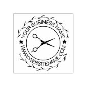 Uw Business Logo en Tekst Haarsalon Schaar Rubberstempel (Afrduk)
