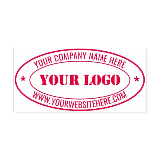 Uw Business Logo en Tekst Ovaal Zelfinkkend Stempe Zelfinktende Stempel (Design)