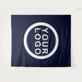 Uw Business Logo Event Modern Navy Blue Achtergron Wandkleed (Voorkant (horizontaal))