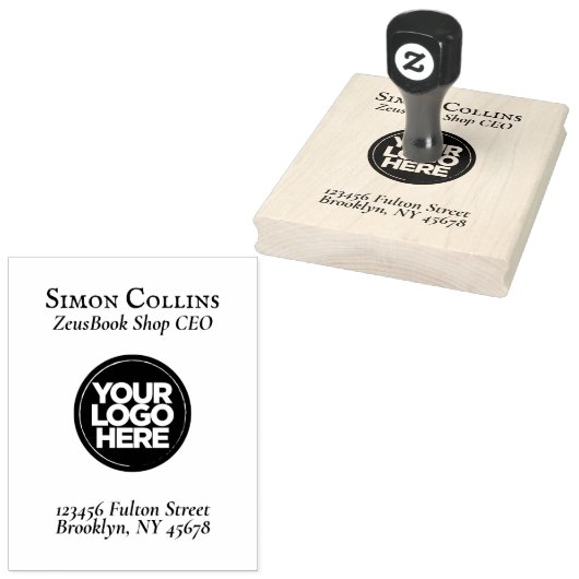 Uw Business Logo ExLibris Boeken Retouradres Rubberstempel (Gestempeld)