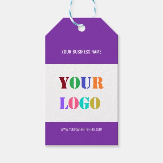 Uw Business Logo Gift Labels Voorbeeld aangepaste Cadeaulabel (Voorkant)