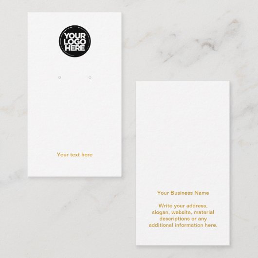 Uw Business Logo Gold White WC-kaart voor oormerki Visitekaartje (Voorkant / Achterkant)