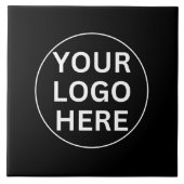 Uw Business Logo L Modern Black & White Branded Tegeltje (Voorkant)