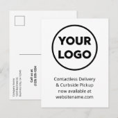 Uw Business Logo Levering en Curbside Pickup Aankondigingskaart (Voorkant / Achterkant)