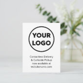 Uw Business Logo Levering en Curbside Pickup Aankondigingskaart (Staand voorkant)