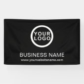 Uw Business Logo Merknaam Zwart Spandoek (Horizontaal)