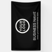 Uw Business Logo Merknaam Zwart Spandoek (Verticaal)