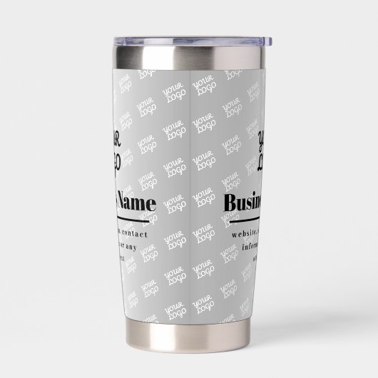 Uw Business Logo Pattern & Zwarte Tekst Geïsoleerde Drinkbeker (Links)