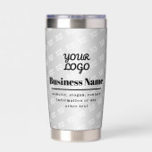 Uw Business Logo Pattern & Zwarte Tekst Geïsoleerde Drinkbeker (Achterkant)