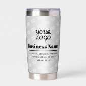 Uw Business Logo Pattern & Zwarte Tekst Geïsoleerde Drinkbeker (Voorkant)