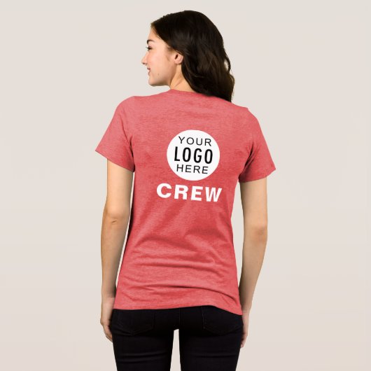 Uw Business Logo Personeel Personeel Aangepast Tri-Blend Shirt (Achterkant volledig)