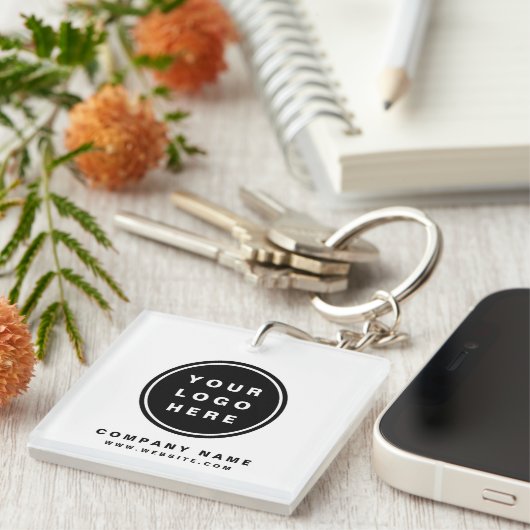 Uw Business Logo Promotion Business Company Sleutelhanger (Voorkant Rechts)