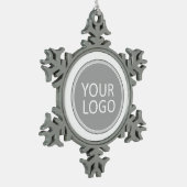 Uw Business Logo Promotion Business Company Tin Sneeuwvlok Ornament (Links)