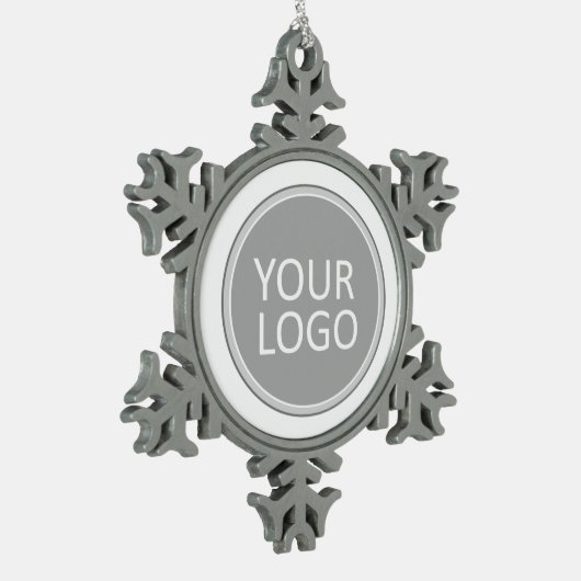 Uw Business Logo Promotion Business Company Tin Sneeuwvlok Ornament (Links)