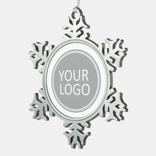 Uw Business Logo Promotion Business Company Tin Sneeuwvlok Ornament (Rechts)