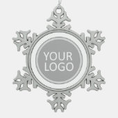 Uw Business Logo Promotion Business Company Tin Sneeuwvlok Ornament (Voorkant)