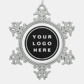Uw Business Logo Promotion Business Company Tin Sneeuwvlok Ornament (Voorkant)