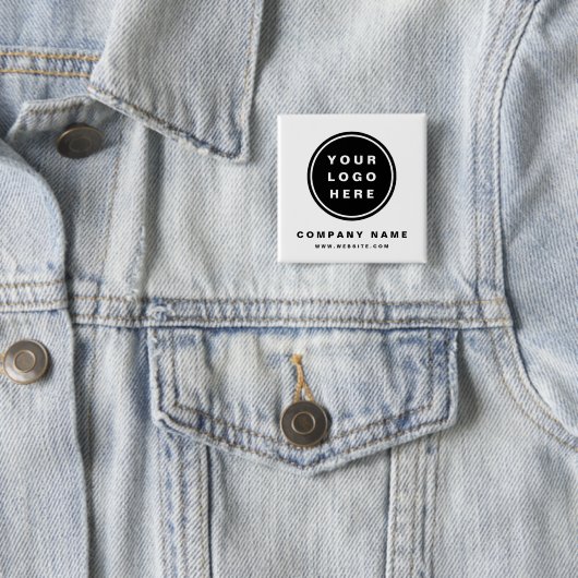 Uw Business Logo Promotion Business Company Vierkante Button 5,1 Cm (In situ)