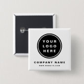 Uw Business Logo Promotion Business Company Vierkante Button 5,1 Cm (Voorkant /achterkant)