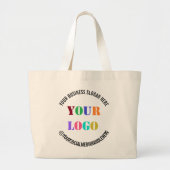 Uw Business Logo Promotion Social Media Handle Grote Tote Bag (Voorkant)