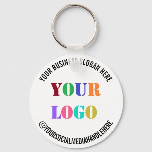 Uw Business Logo Promotion Social Media Handle Sleutelhanger (Voorkant)
