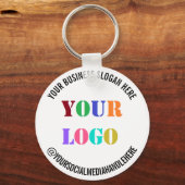 Uw Business Logo Promotion Social Media Handle Sleutelhanger (Voorkant)