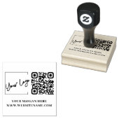 Uw Business Logo QR Code Aangepaste Rubber Stamp Rubberstempel (Gestempeld)