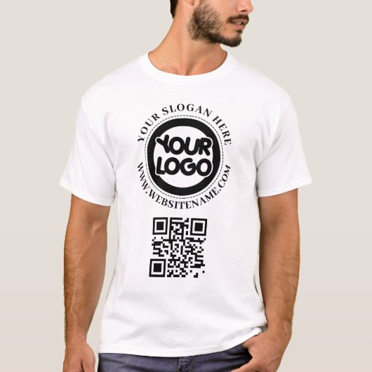 Uw Business Logo QR Code Custom T-shirt (Voorkant)