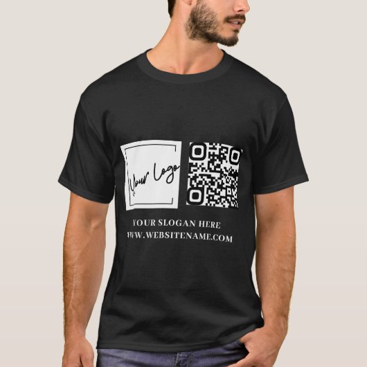 Uw Business Logo QR Code Custom T-shirt (Voorkant)