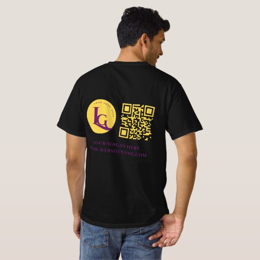 Uw Business Logo QR Code Custom T-shirt (Achterkant volledig)