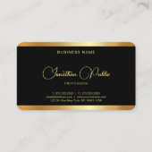 Uw Business Logo QR Code Custom Text Black Gold Visitekaartje (Voorkant)