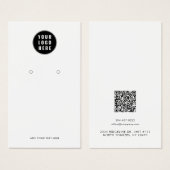 Uw Business Logo QR Code Earring Display Kaart (Voorkant /achterkant)