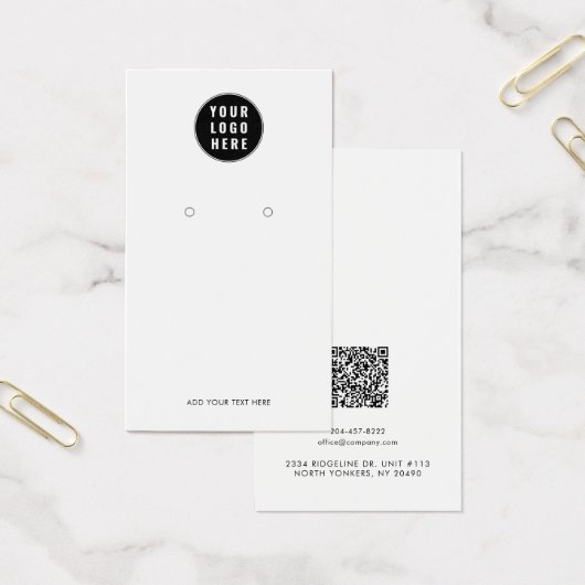Uw Business Logo QR Code Earring Display Kaart (Kantoor)