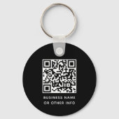 Uw Business Logo & QR Code Eenvoudig Ronde Zwart Sleutelhanger (Achterkant)
