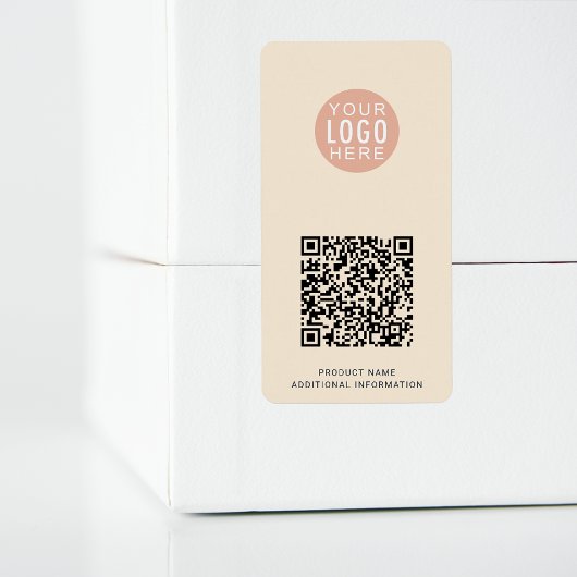 Uw Business Logo QR Code Modern Product ID Etiket