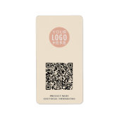 Uw Business Logo QR Code Modern Product ID Etiket (Voorkant)