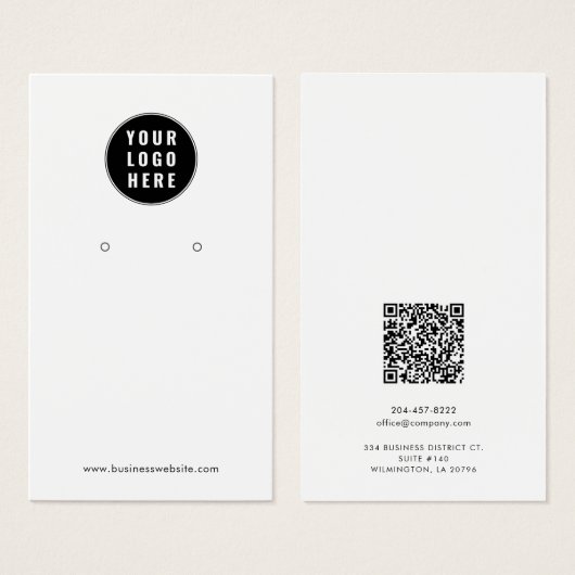 Uw Business Logo QR Code Oorbellen Display Kaart (Voorkant /achterkant)
