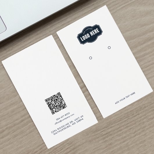 Uw Business Logo QR Code Oorbellen Display Kaart