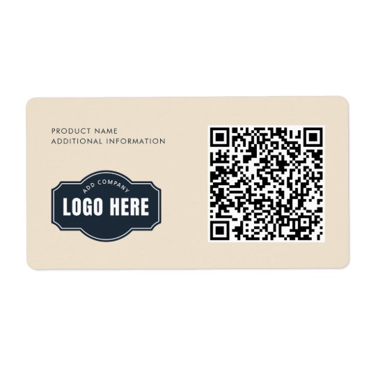 Uw Business Logo QR Code Product-ID Etiket (Voorkant)