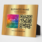 Uw Business Logo QR Code Sjabloon scanbaar Fotoplaat (Zijkant)