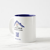 Uw Business Logo QR Code Telefoon Tweekleurige Koffiemok (Voorkant links)