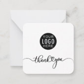 Uw Business Logo Script Corporate Bedankt Notitiekaartje (Voorkant)